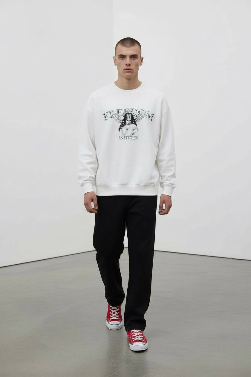 CREWNECK SWEAT "FREEDOM" WHITE