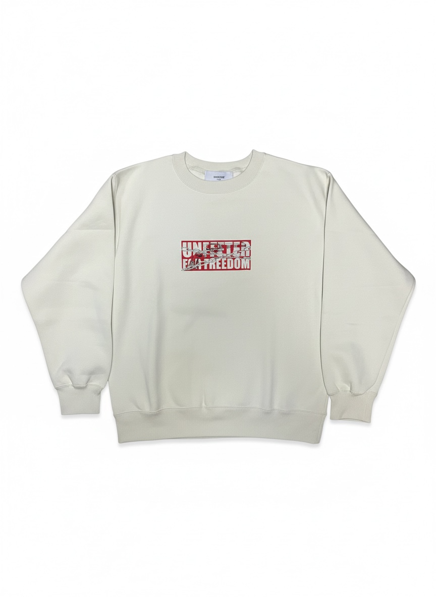 CREWNECK SWEAT "GUN LOCK" LIGHT BEIGE