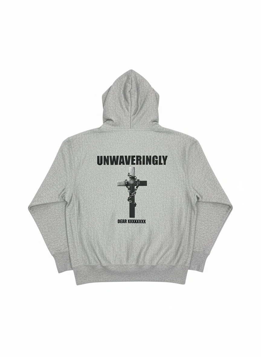 HOODED SWEAT" CROSS" GRAY
