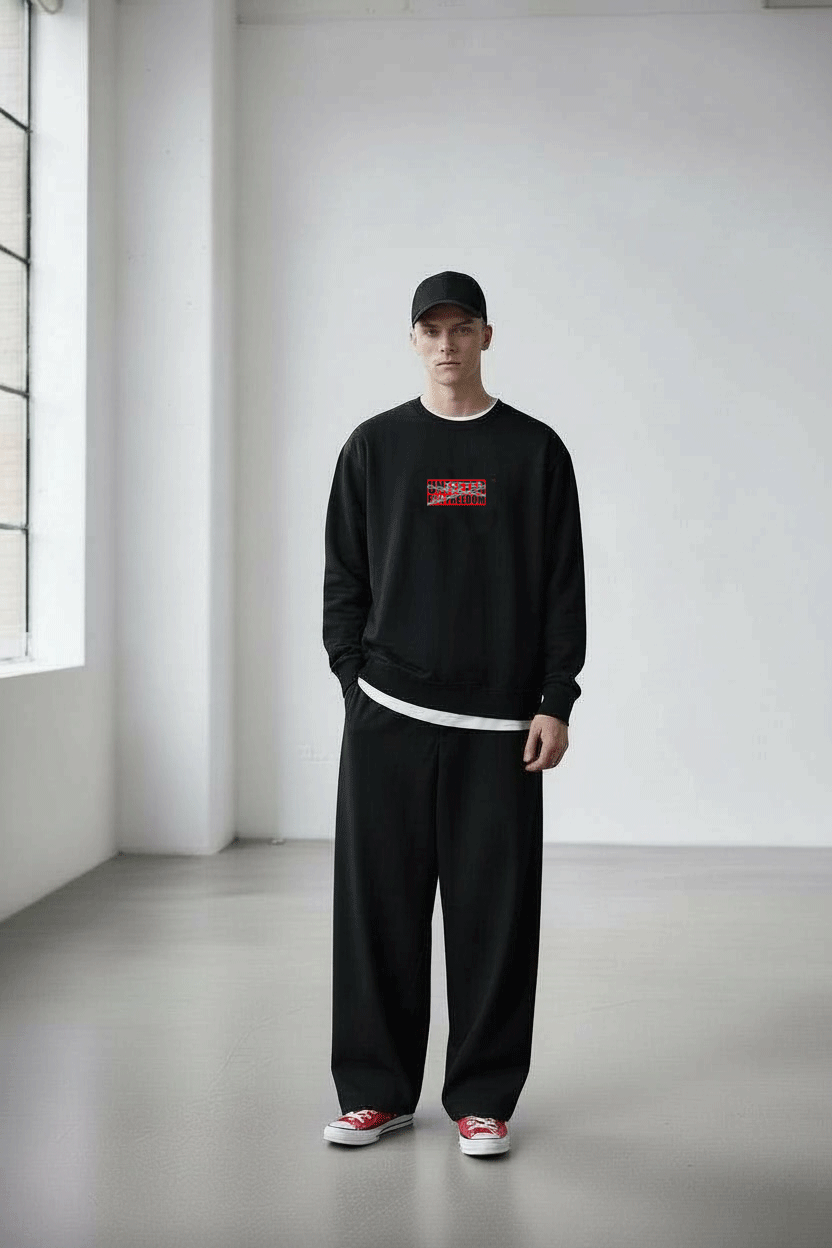 CREWNECK SWEAT "GUN LOCK" CHARCOAL GRAY