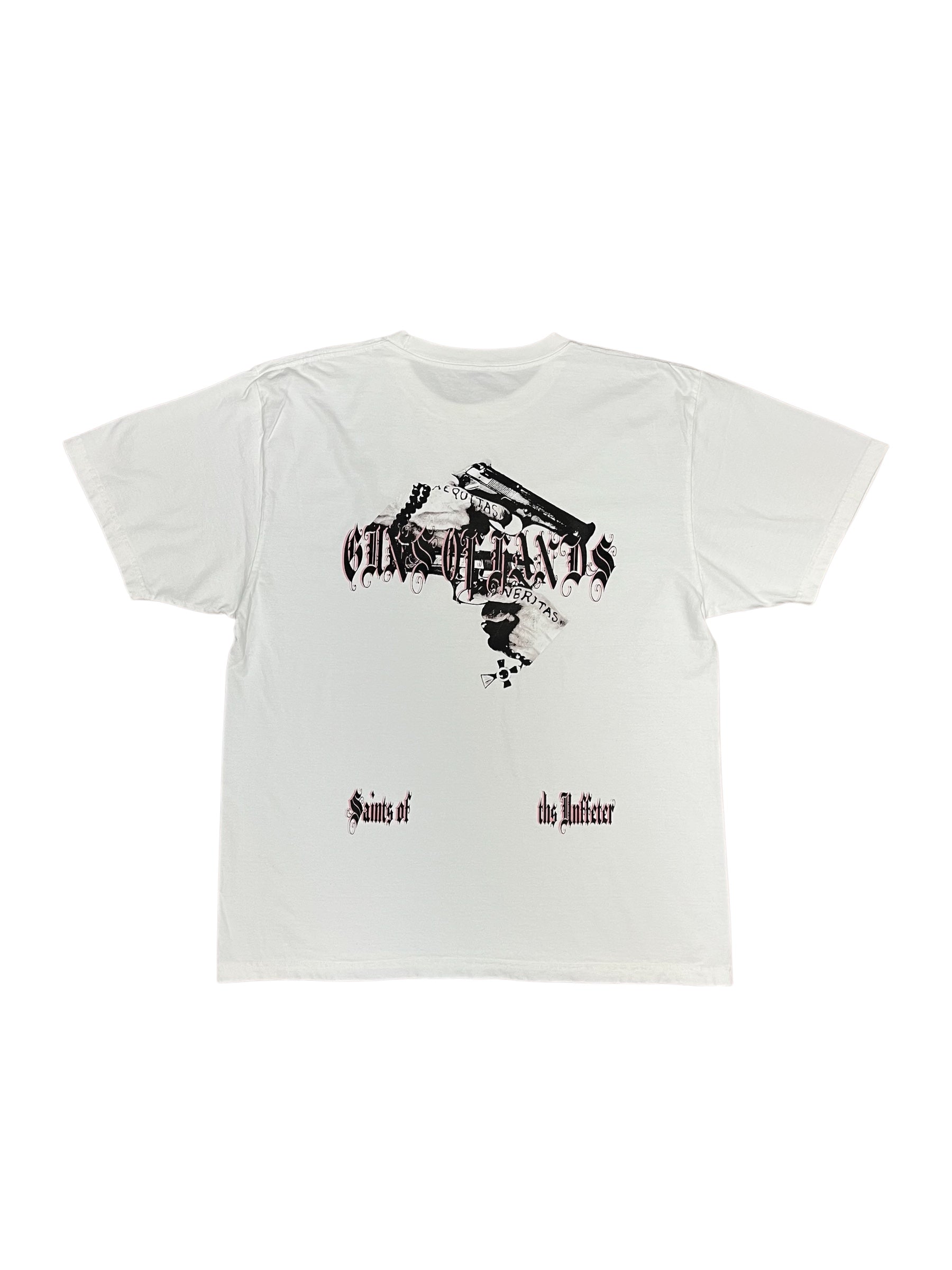 GUNS OF HANDS T-SH  FADE WHITE